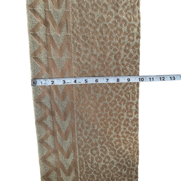 Michael Kors Womens Metallic Gold MK Monogram Print Scarf NWT - Picture 7 of 9